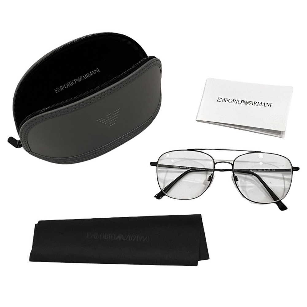 Emporio Armani Mens Aviator Style Eyeglasses - Picture 1 of 16